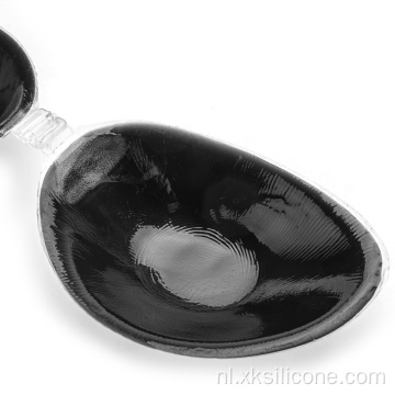 Zwarte onzichtbare zelfklevende pushu-up siliconen BH